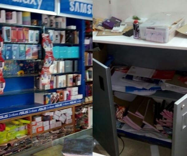 theft of 30 lakh in a mobile shop.