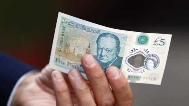 British new five pound note, vegeterians are angry