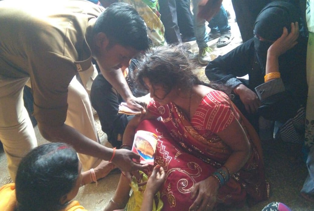 Bank line of ten women unconscious