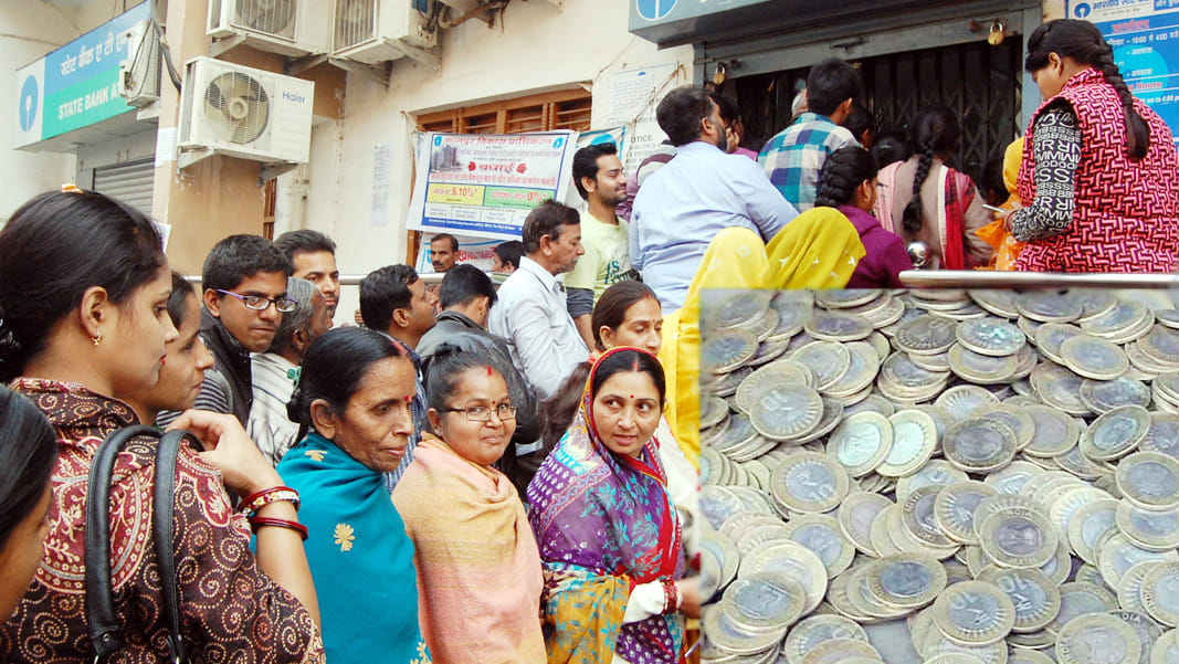  salary returned with a bag of coins