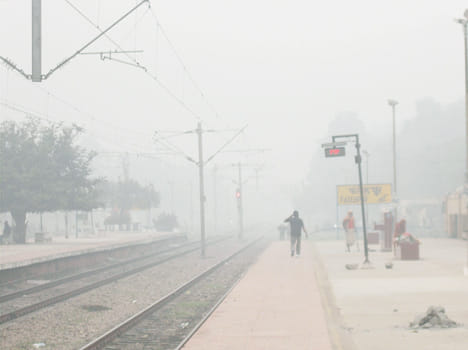 Fog stop speed, trains 14 to 16 hours late