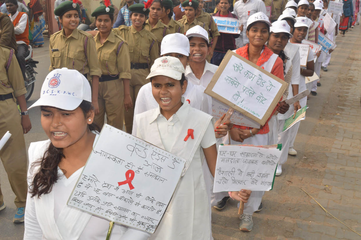 The rally against AIDS information