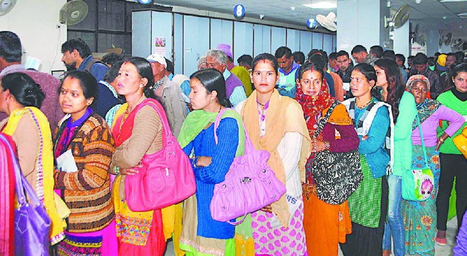 The first day of the month, everyone in line