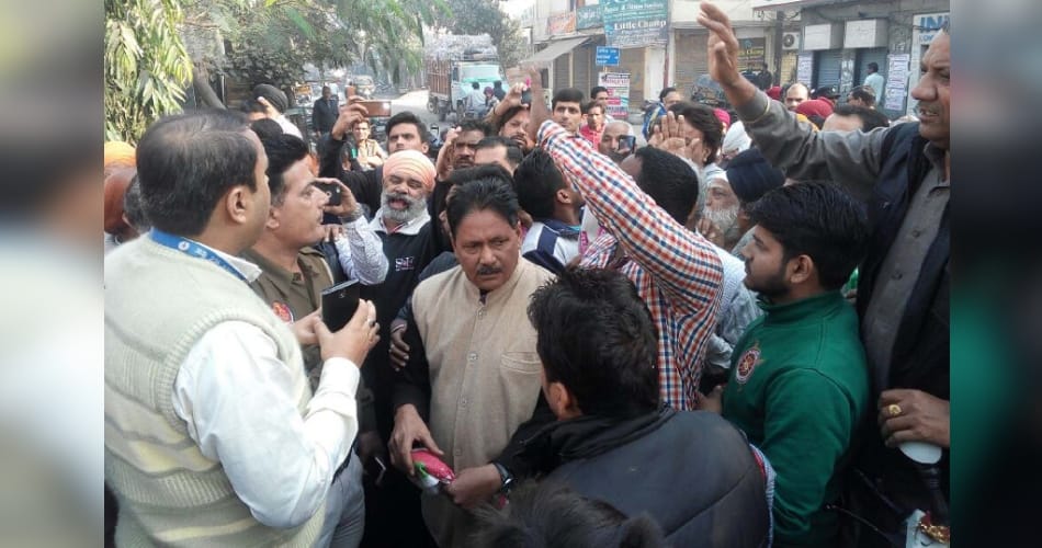 people's dharna, protest in front of SBI, bank, note ban, jalandhar