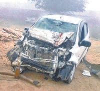 accident, fog, death, friends, car, truck, road, jind