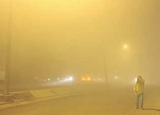 Dense fog prevented the rail and road traffic speed