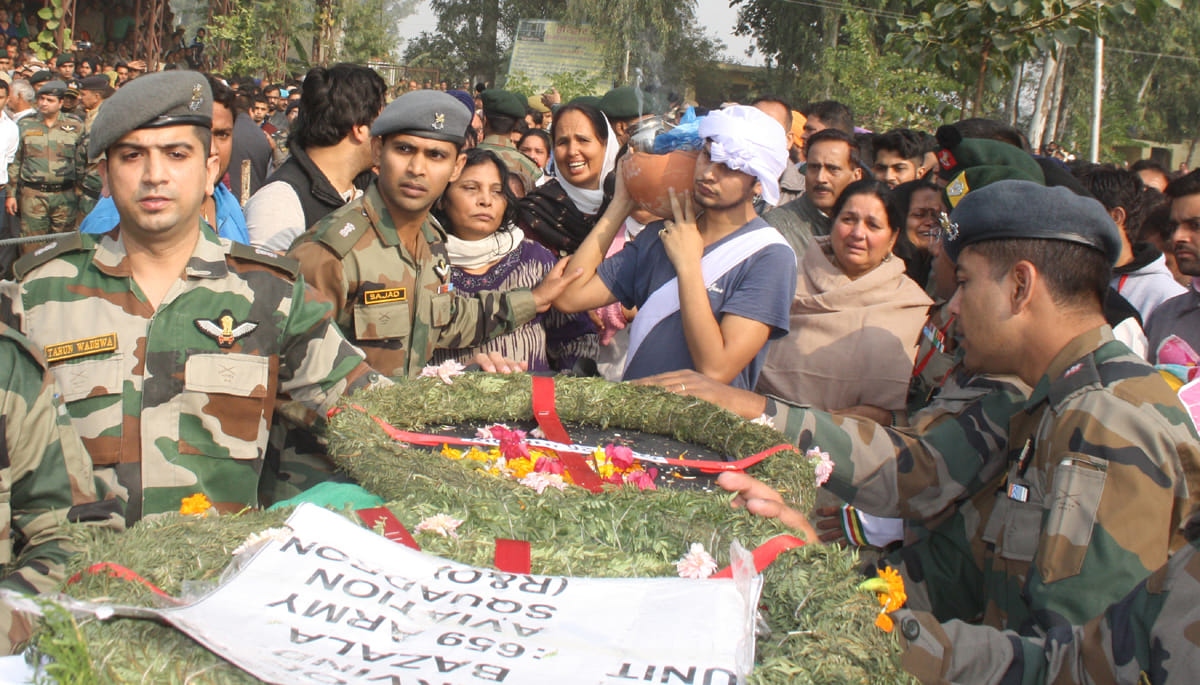 The funeral of martyr Major Arvind