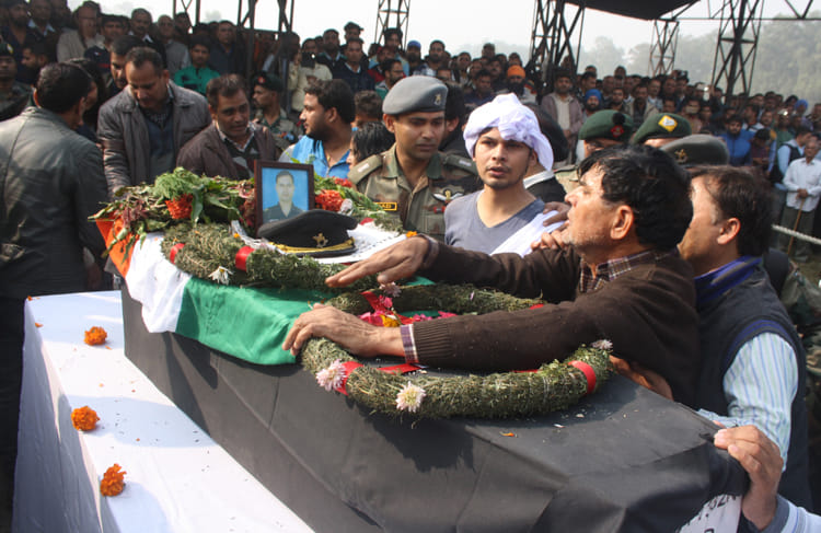 The funeral of martyr Major Arvind