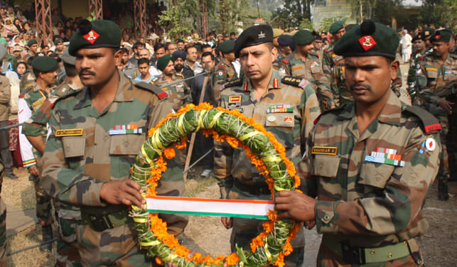The funeral of martyr Major Arvind