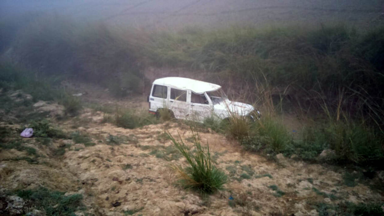 Project officer's car falls into gorge