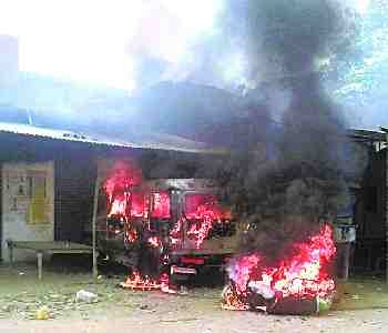 assault and arson to dispute ground 