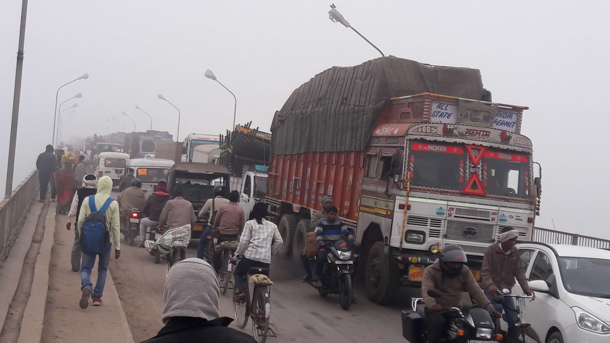 long jam on highway