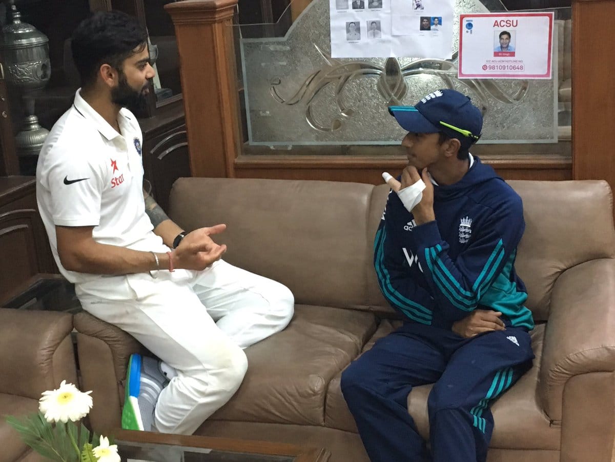 haseeb hameed praise kohli after meeting