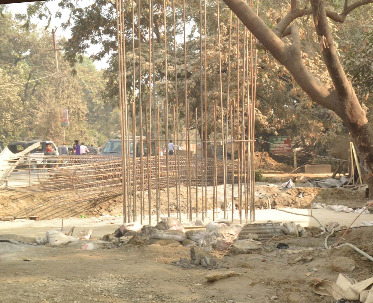 Construction began on the other side rail over bridge