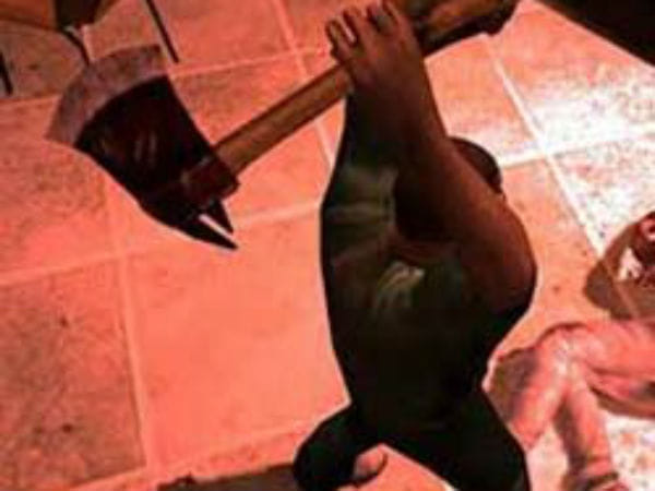 murderd cut with ax 