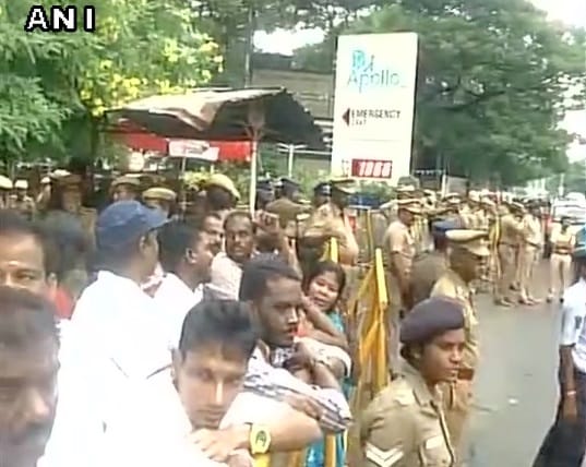 PICS: After Jayalalithaa's illness tamilnadu on high alert