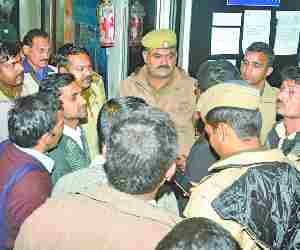 Protest against SBI manager