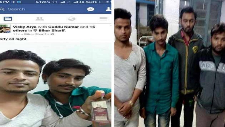 5 held after posting picture with liquor bottle on facebook