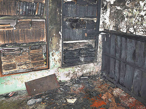 Fire caused by a short circuit, a lawyer and the wife's mother's death