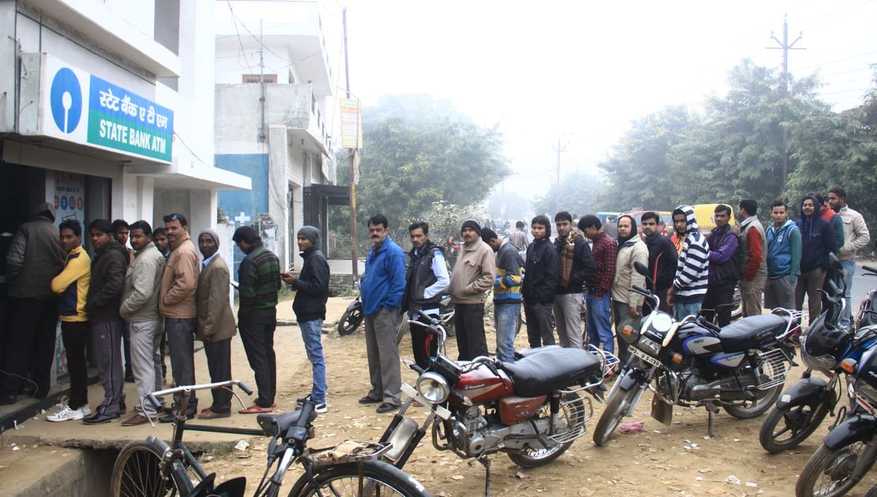Banks and ATMs are Close, people wandered