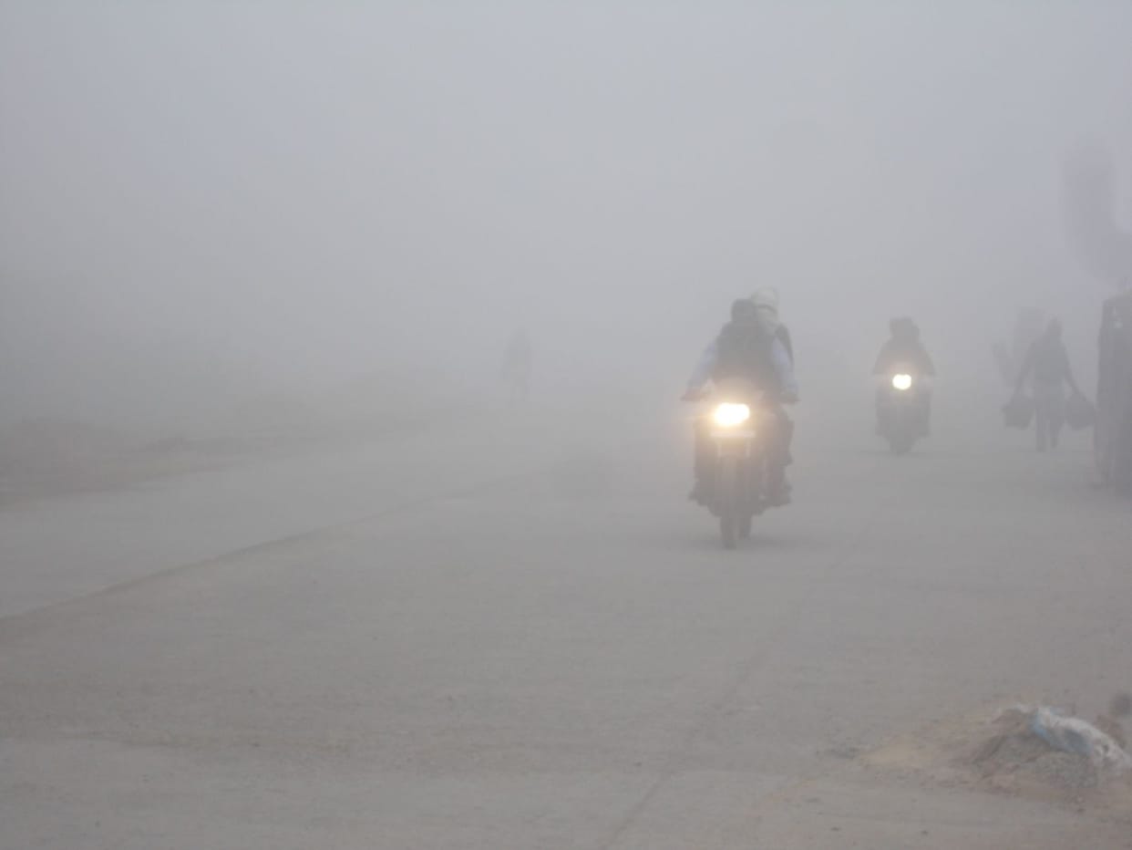 mist and fog on hills, the mercury dropped