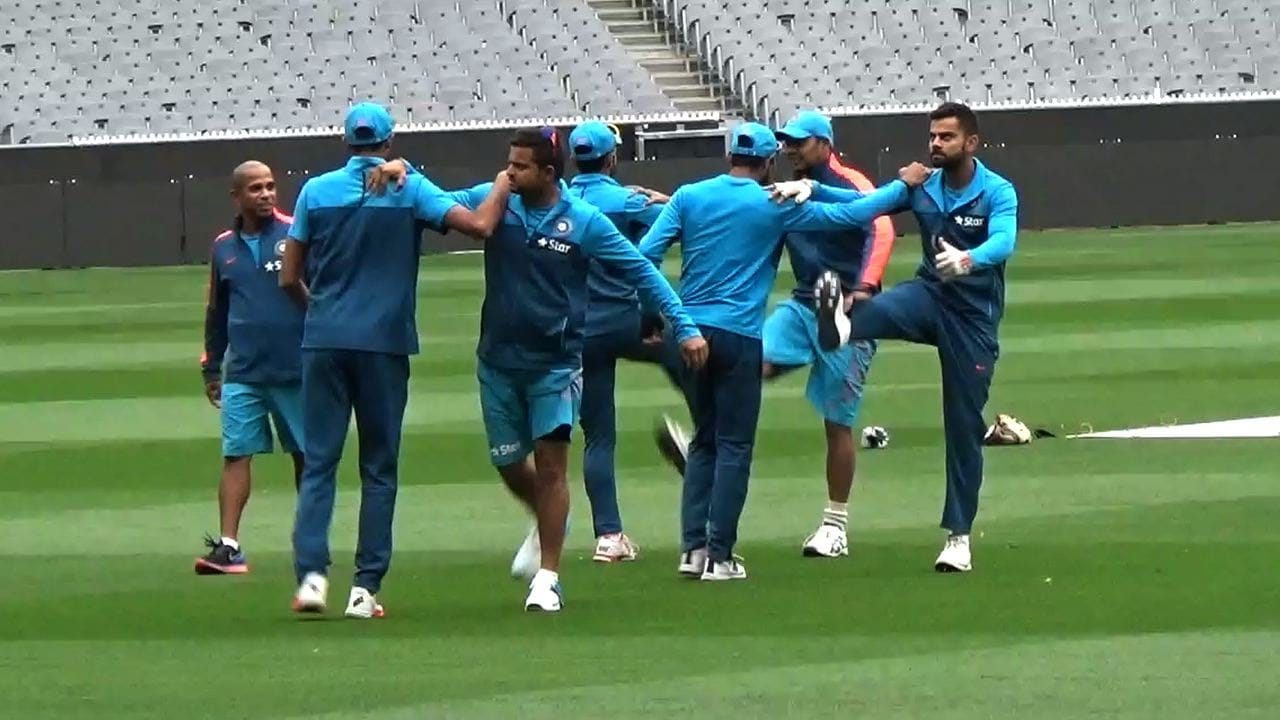 Indian Cricket Team Playing With Rubber Balls in Wankhede