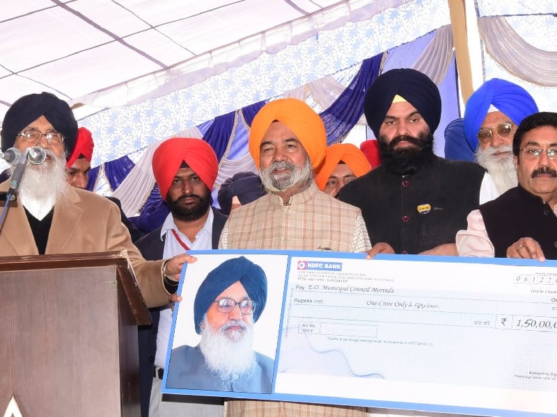  Chief Minister Parkash Singh Badal, consistent philosophy, 23 million of the grant,  Ropar