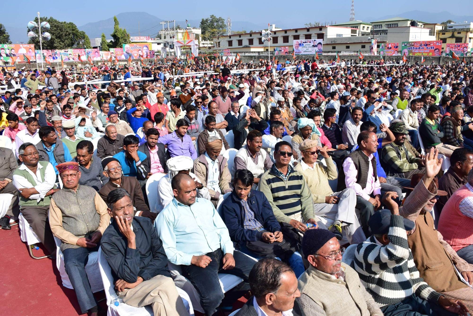 huge crowd in amit shah rally in haldwani.