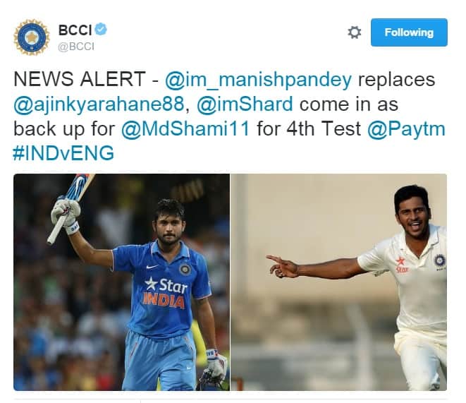 double blow for India before Mumbai test Rahane and Shami out 