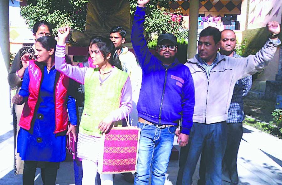 Guest teachers protesting government attacked