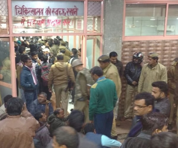 One died in lathicharge in Lucknow.