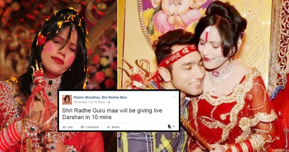 radhe maa in the headlines due to his facebook post of darshan