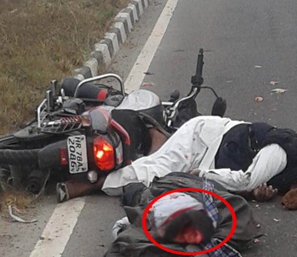 Tripling in the mist on the bike, accident, two death in haryana