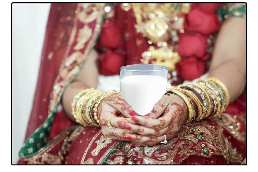 why bride give milk to groom on first night after wedding