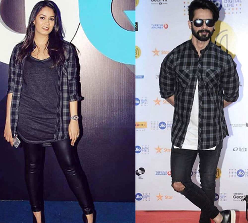 shahid kapoor and mira rajput at coffee with karan set