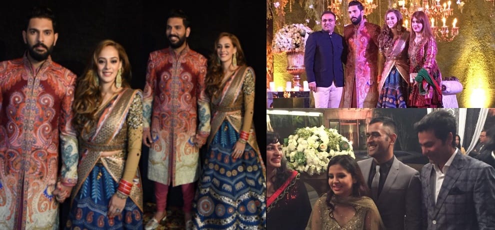 photos of Yuvraj Singh Hazel Keech grand wedding reception in delhi