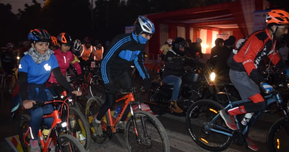 cyclothon at rock garden chandigarh to promote cycling in chandigarh