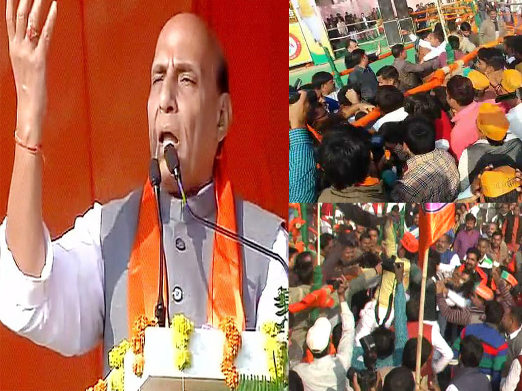 black flags shown to rajnath singh