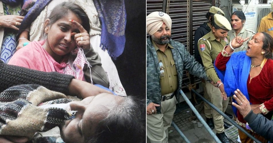 bank security guard push away to lady stand out in line and she died due to heart attack