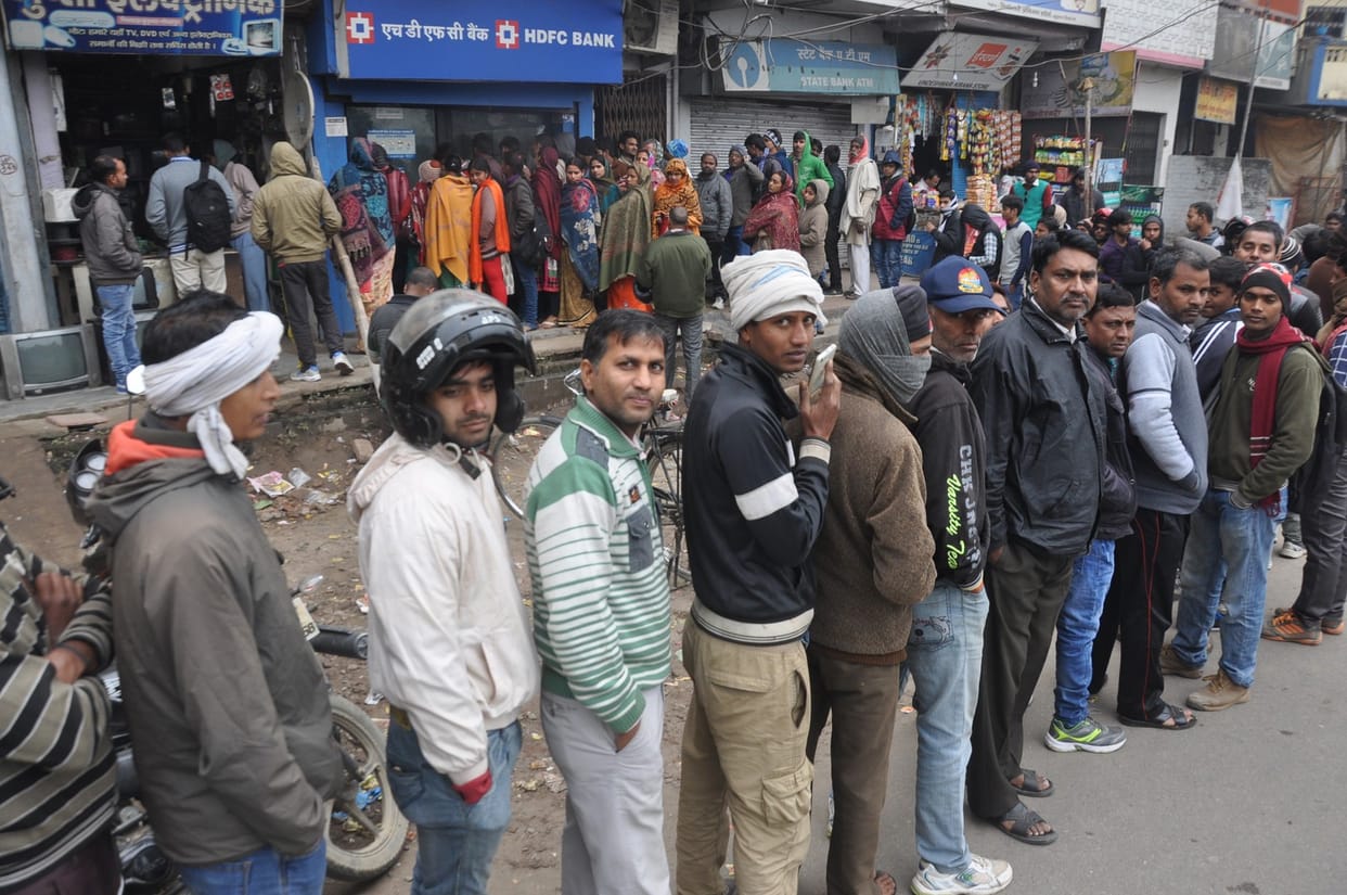 Queue at bank
