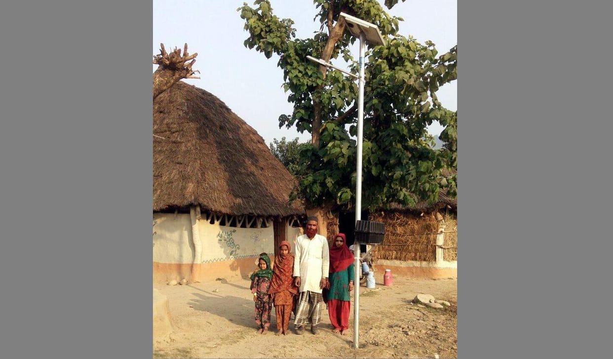 light in village first time.