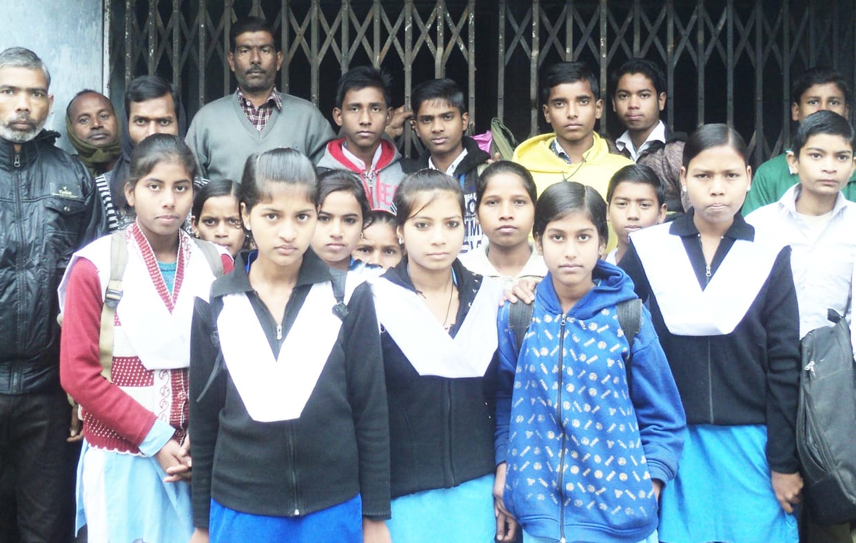 School locked Children converged on the gate