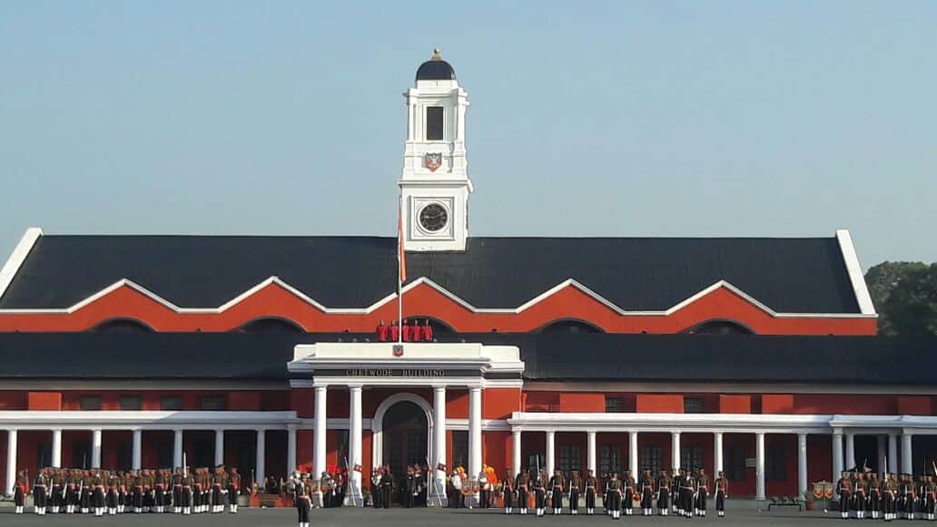 chopper fly over during IMA pasing out parade