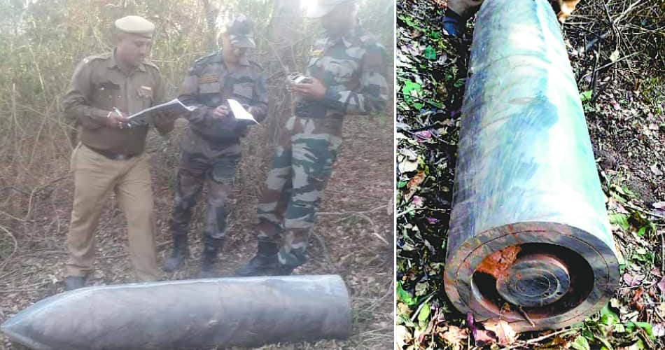 6 feet long alive bomb shell like misile found at morni hills area of panchkula