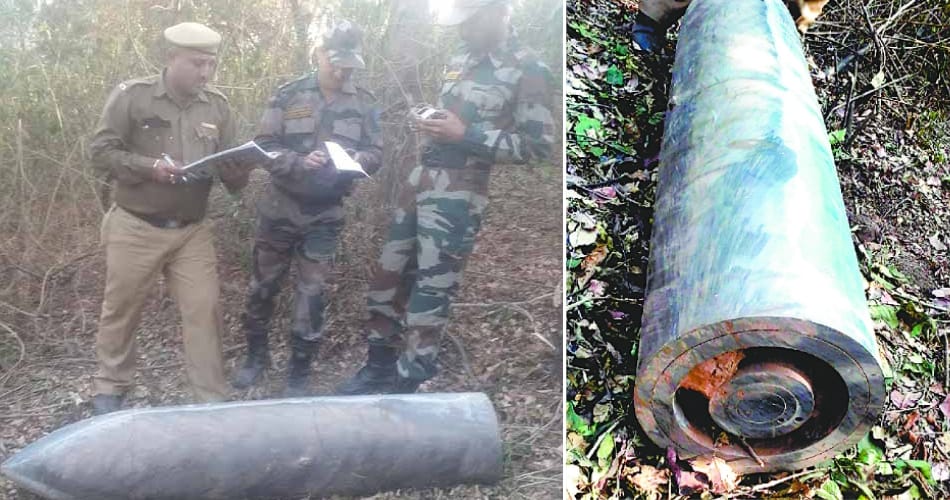 6 feet long alive bomb shell like misile found at morni hills area of panchkula