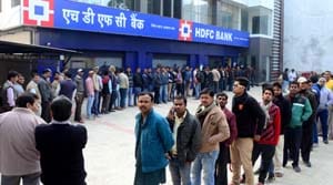 There was a long line at the ATM open