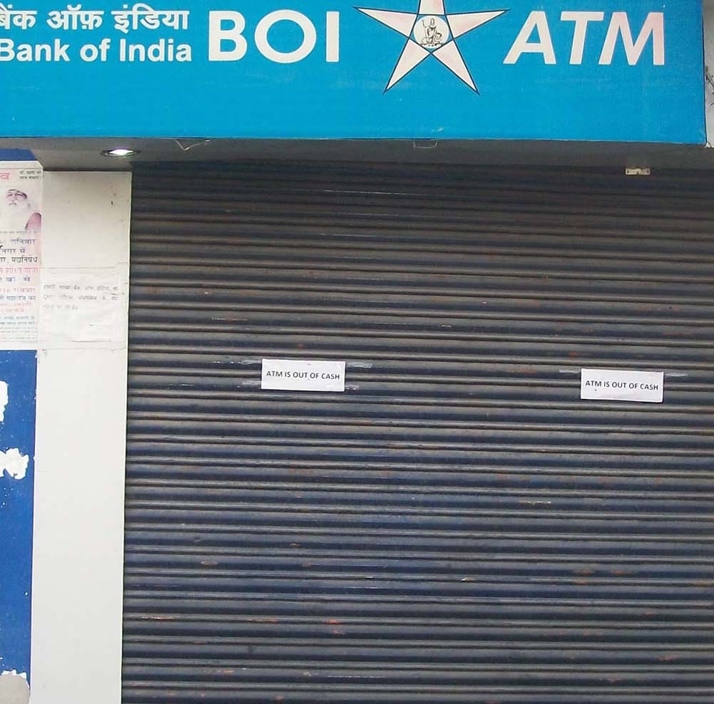 Banks were hanging locks and an ATM with cash