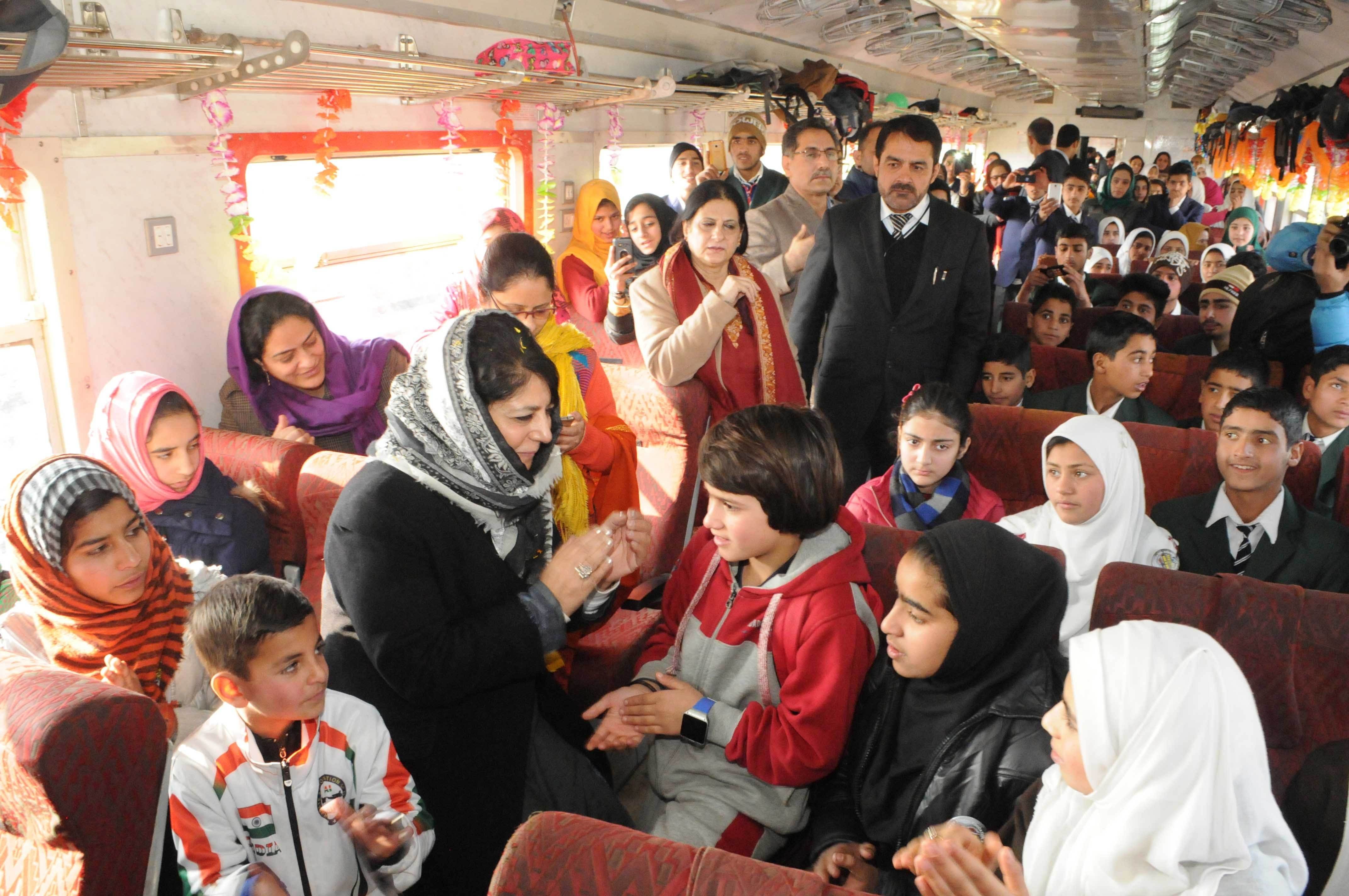 special train for children in kashmir valley