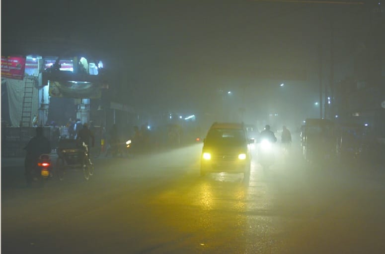 Dense fog, cold winds