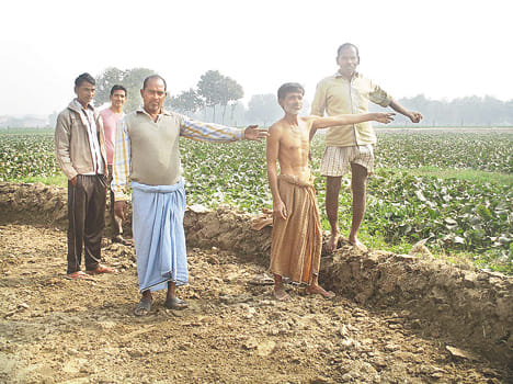palika submerged 40 acres of land to the farmers 